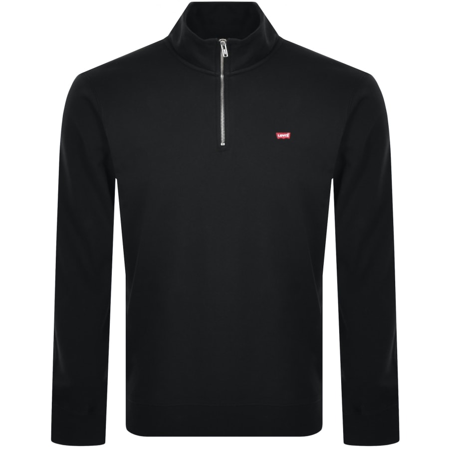 Levis Original Quarter Zip Sweatshirt Black Mainline Menswear